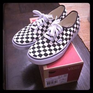 Vans checkered sneakers off white